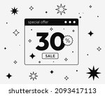 cool trendy 30  off sale banner ... | Shutterstock .eps vector #2093417113