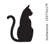 Vector Isolated Cat Silhouette  ...