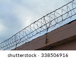 Barbed Wire Stretched Along The ...