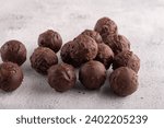 food, dessert - sweet food, truffle, candy, group, chocolate, sweet, ball, homemade, cocoa, confectionery, round, eat, horizontal, calorie, sugar - food, truffle chocolate