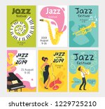 jazz poster background. vector... | Shutterstock .eps vector #1229725210