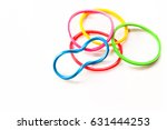 Rubber band or plastic band isolated on white background