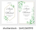 wedding invitation with green... | Shutterstock .eps vector #1641260593