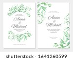wedding invitation with green... | Shutterstock .eps vector #1641260599