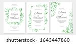 wedding invitation with green... | Shutterstock .eps vector #1643447860