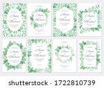 green leaves border. wedding... | Shutterstock .eps vector #1722810739