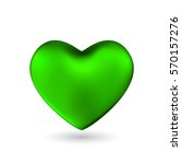 Green Heart Isolated On White...
