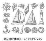 set sea adventure. anchor ... | Shutterstock .eps vector #1499547290
