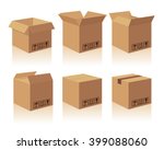 carton delivery packaging open... | Shutterstock .eps vector #399088060
