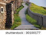 Small photo of An upslope path to a sea shore hill at Hoping island, Keelung, Taiwan