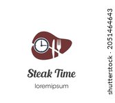 steak time logo or symbol... | Shutterstock .eps vector #2051464643