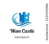 wave castle logo symbol or icon ... | Shutterstock .eps vector #2124193586