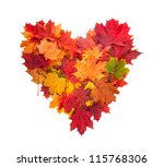  Autumn Heart Symbol Isolated...