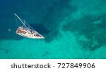 Aerial View Of Sailing Boat...