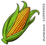 Vector Cartoon Golden Corn