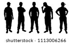 instructor silhouette vector set | Shutterstock .eps vector #1113006266