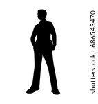 silhouette of businessman... | Shutterstock .eps vector #686543470