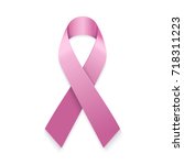 realistic pink ribbon. breast... | Shutterstock .eps vector #718311223