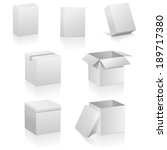 set of blank boxes isolated on... | Shutterstock . vector #189717380