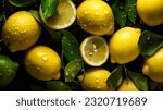 Overhead shot of lemons with...
