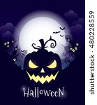 vector halloween night... | Shutterstock .eps vector #480228559
