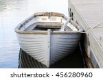 White Wooden Boat Moored At The ...