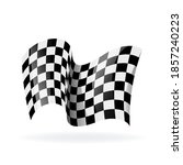 checkered racing waving flag.... | Shutterstock .eps vector #1857240223