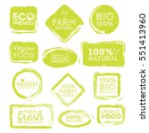 green eco food labels. health... | Shutterstock .eps vector #551413960