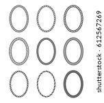 vector rope set of oval frames. ... | Shutterstock .eps vector #612567269