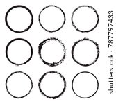 vector set of round frames and... | Shutterstock .eps vector #787797433