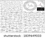 set of line drawing elements... | Shutterstock .eps vector #1839649033