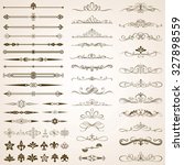 set of calligraphic frames ... | Shutterstock .eps vector #327898559