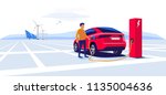 modern electric suv car... | Shutterstock .eps vector #1135004636