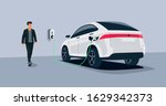 electric car charging in... | Shutterstock .eps vector #1629342373