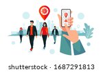 smartphone health virus... | Shutterstock .eps vector #1687291813