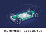 electric car inside chassis... | Shutterstock .eps vector #1968187603