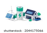 home virtual battery energy... | Shutterstock .eps vector #2044175066