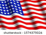 illustration of a waving flag... | Shutterstock . vector #1574375026