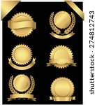 gold seals and corners   set of ... | Shutterstock .eps vector #274812743