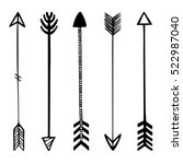set of black hand drawn arrows. ... | Shutterstock .eps vector #522987040