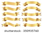 golden ribbon set. | Shutterstock .eps vector #350935760