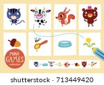 mini games collections. feed... | Shutterstock .eps vector #713449420