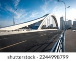 A modern bridge under the blue sky
