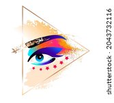 sample of eye makeup in a... | Shutterstock .eps vector #2043732116