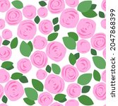 floral seamless pattern. pink... | Shutterstock . vector #2047868399
