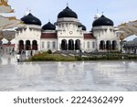 Small photo of Banda Aceh, Nanggroe Aceh Darussalam, Indonesia - June 15, 2018: Baiturrahman Grand Mosque at Banda Aceh City icon, a historical mosque.