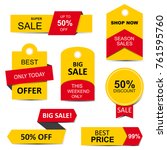 stickers  price tag  banner ... | Shutterstock . vector #761595760