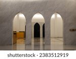 Small photo of Surakarta, November 1 2023: The interior of the Sheikh Zayed Mosque is synonymous with a luxurious design with a combination of gold and white.