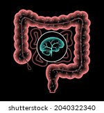 gut brain connection and... | Shutterstock .eps vector #2040322340