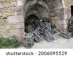 Small photo of Lobster pots by lime kilns in Beadle